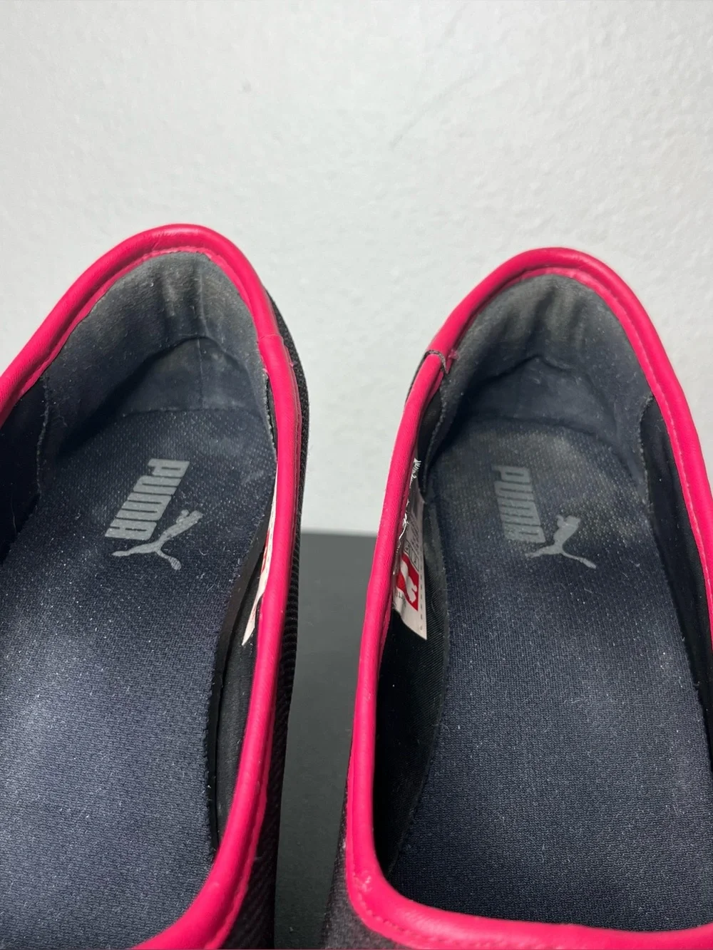 Y2K Puma Black Pink Mesh Sporty Wedges Size 8